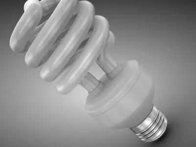 Fluorescent light bulb Low-poly 3D model