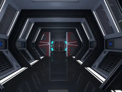 Sci Fi Corridor 3D model 25