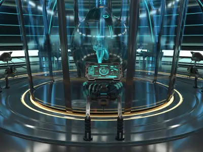 Sci Fi Interior Station 3D model