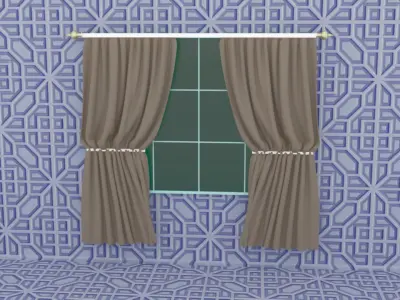 Curtain velvet 3D model purchase