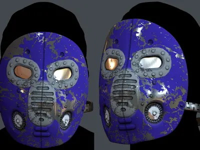 Gas mask helmet 3d model scifi Low-poly  Low-poly 3D model