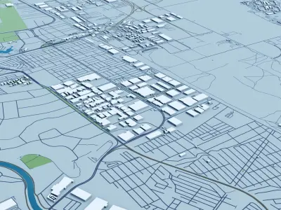 San Diego with Terrain 3D model