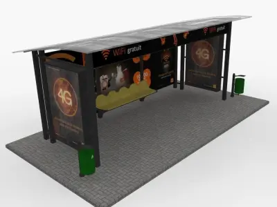 Small bus stop v1 3D model