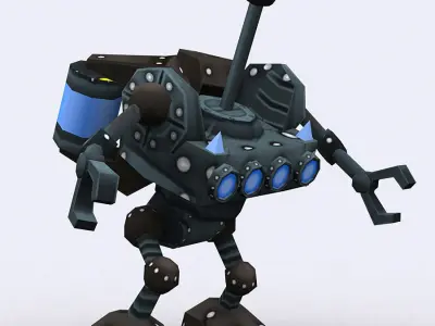 3DRT - Chibii-robot-18 Low-poly 3D model