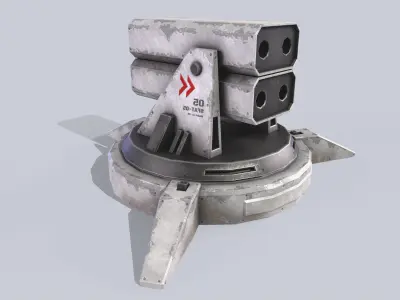 Scifi advance turret Low-poly 3D model purchase