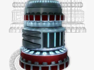 Force field generator 06 sci-fi Low-poly 3D model