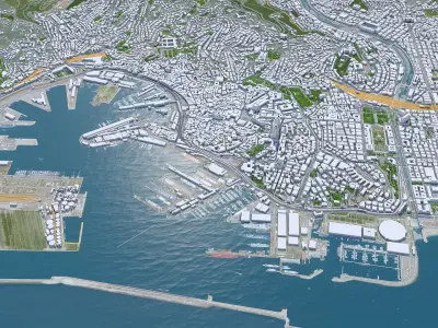 Genoa Downtown Italy  Low-poly 3D model
