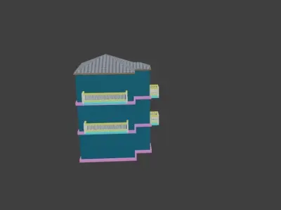 Stylish City Building Low-poly 3D model