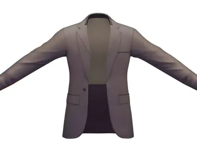 Cartoon High Poly Subdivision Gray Jacket Low-poly 3D model