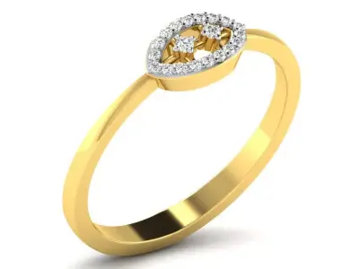 Light Weight Yellow Gold Diamond Ring DR-6040 3D print model