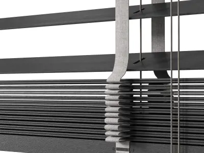 Wooden blinds set 34 3D model