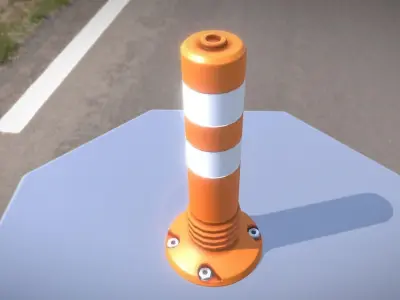 Traffic Delineator Flexipoller 450mm low-poly Low-poly 3D model