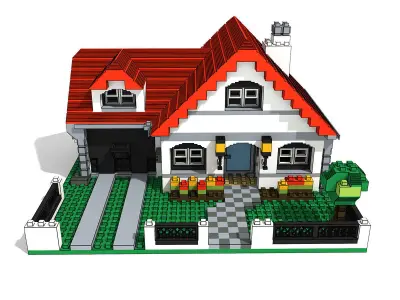 Voxel Lego House 4956 Low-poly 3D model