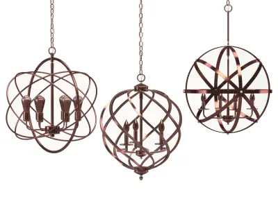 Three Chandelier Orb 01 3D model