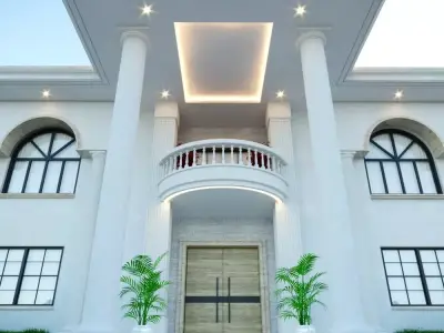 3D Architectural Model Luxury Classical Villa  High-Quality Low-poly 3D model