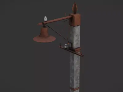 Old Street Lamp Post Pack Low-poly 3D model