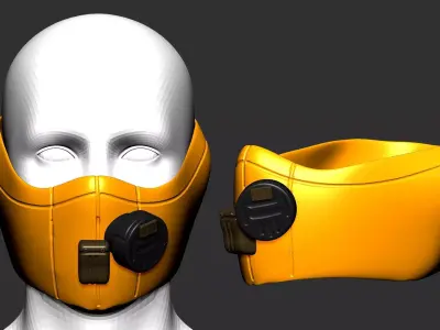 gas mask helmet scifi high poly sculpt  ver 2 3d printable  3D model