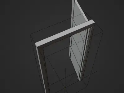 Wooden High Poly Door 3D model