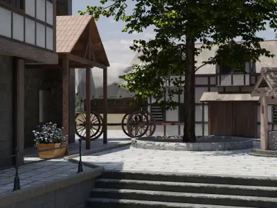 Medieval village 3D model buy