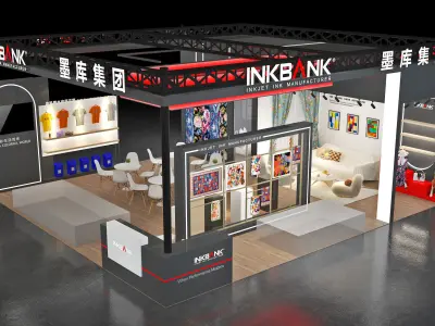 Booth Exhibition Stand Stall 10x9m Height 440cm 3 Open 3D model 3D model