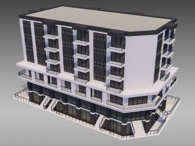 Apartment Building 010 3D model