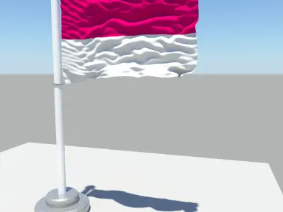 Monaco flag 3D model