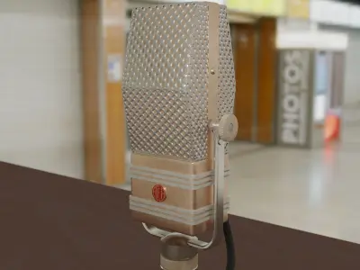Retro AEA A440 Phantom Microphone Low-poly 3D model