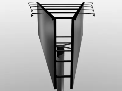 Billboard on pole Low-poly 3D model