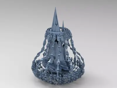 Sci fi swarm techno towers 2 Low-poly 3D model