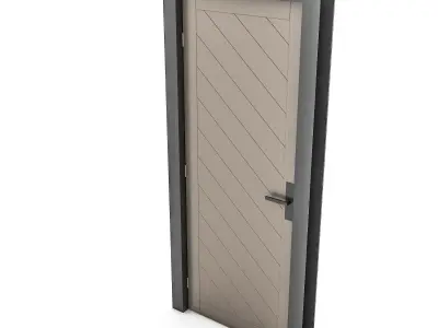 3D modern door design Low-poly 3D model