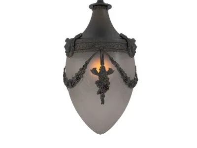 Edwardian Cut Glass Pendant PBR 3D model
