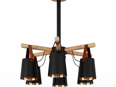 Modern Nordic Drop Down Pendant Chandelier 6 3D model