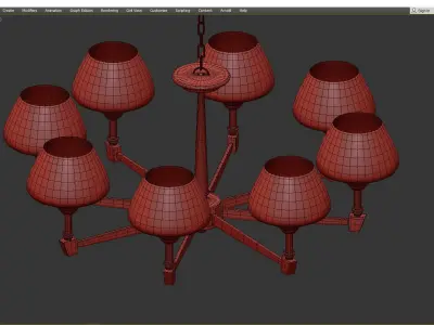 FASHION BRASS EXCLUSIVE CHANDELIER 2 Low-poly 3D model