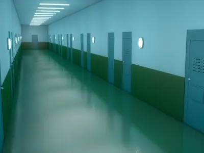 Squid Game Appartment Corridor 3D model