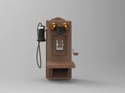 antique wall phone 3D model