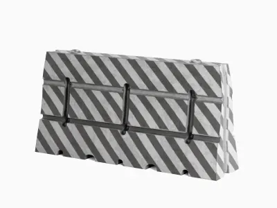 Dirty Traffic Barrier 01 3D model