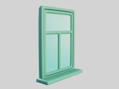 Cartoon Window 25a 3D model