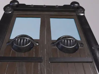 Cave Door Low-poly 3D model