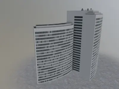 Hamburg High Rise Pack Low-poly 3D model