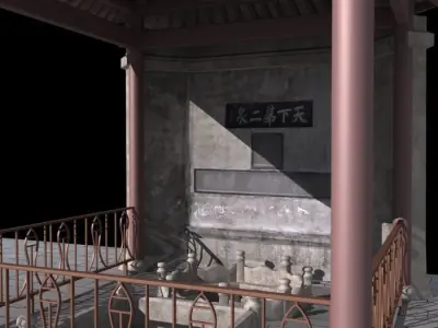 Chinese ancient architecture Pavilion 3D model