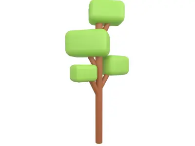 Cartoon Tree v1 Pack 01 Low-poly 3D model