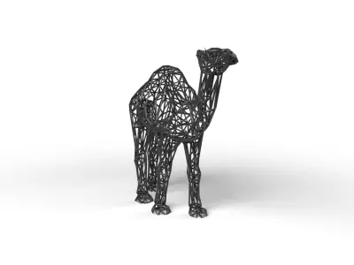 Dromedary Wireframe Low-poly 3D model
