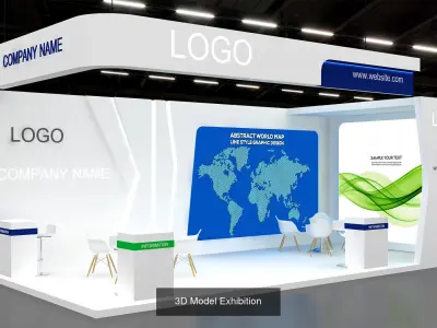 10 Exhibition Stand Stall Booth 3D model Collection Vol-03 3D Model Pack