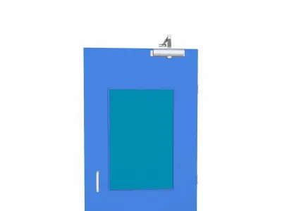 Single Door Low-poly 3D model
