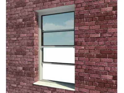 Double Hung Vertical Slide Window 3D model