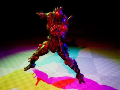 Alien Horror Gliomorph- UE4 FBX Low-poly 3D model