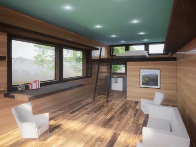 Wood House 1 Low-poly 3D model