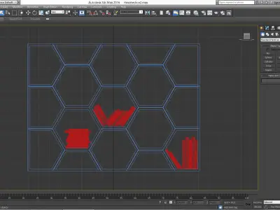 The contemporary  bookcase with hexagonal doors 3D model