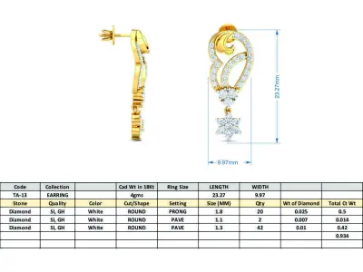 TAN-EARRING TA-13 3D print model