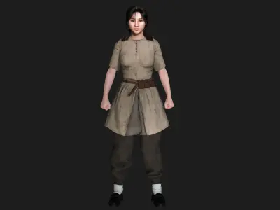 AAA 3D REALISTIC CHARACTER - TEENAGER GIRL JAPANESE ASIAN KOREAN Low-poly 3D model